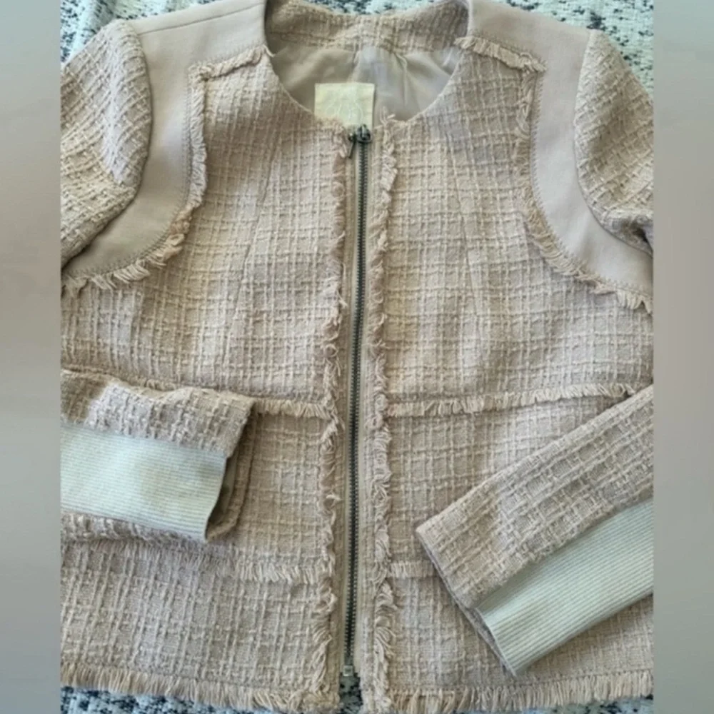 Rebecca Taylor Tweed Zip Up Blazer - Picture 11 of 16